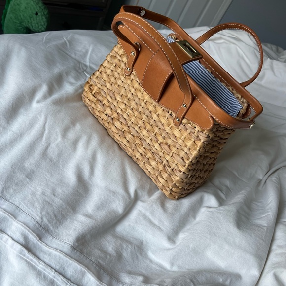J. McLaughlin Tan Woven Handbag - Picture 3 of 3